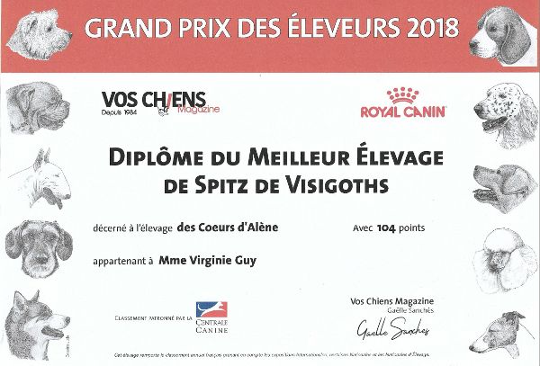 Des coeurs d'alène - MEILLEUR ELEVAGE 2018